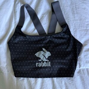 Rabbit Black Polka Dot Sports Bra